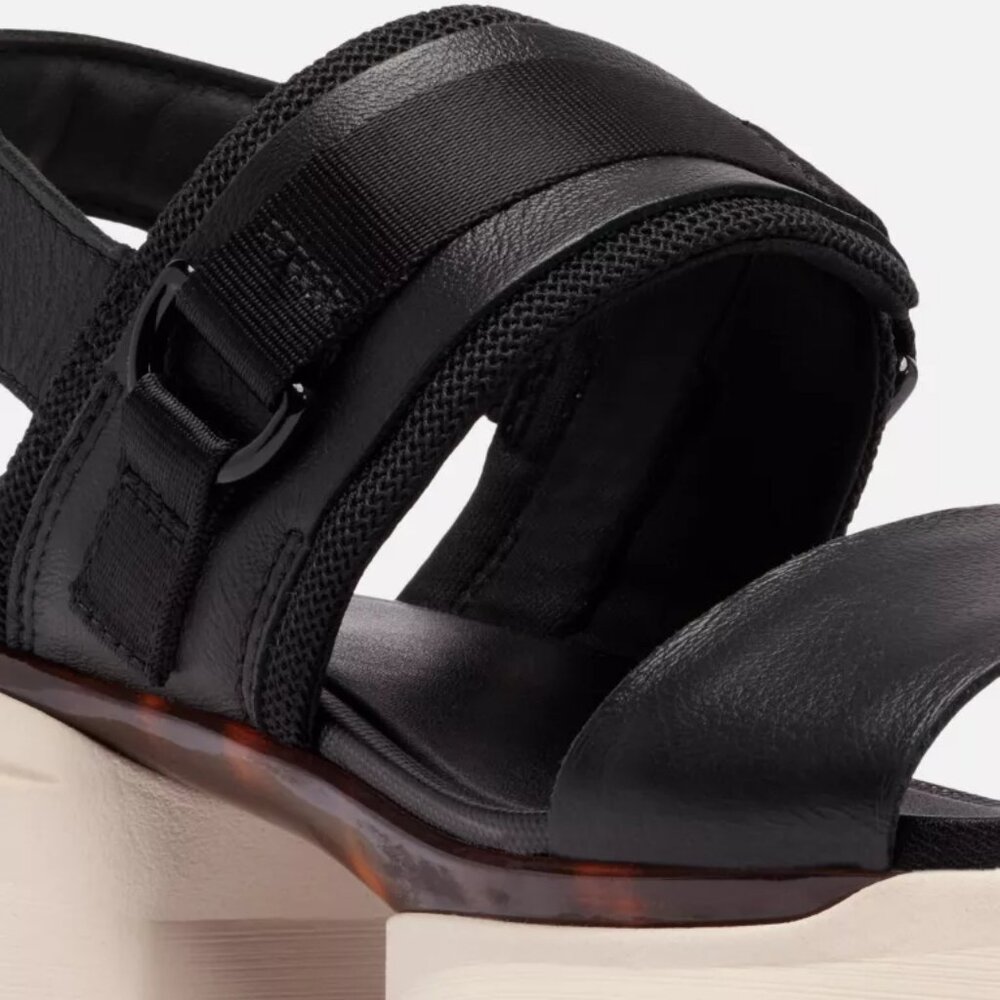 Sorel KINETIC Impact Slingback Heel Women's Sandal in Black/Chalk - Picture 10 of 11